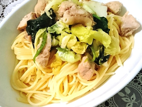 鶏ももと春キャベツの和風パスタ